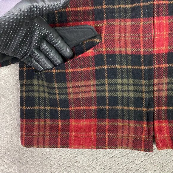 Vintage Woolrich Coat Jacket Women's Large Red Plaid Wool Hooded Full Zip USA - Picture 3 of 14